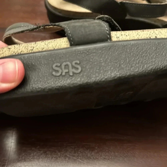 SAS sorrento t-strap gray leather women’s sandals size 10M - Picture 3 of 6